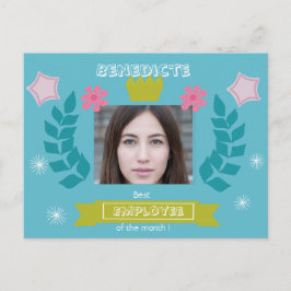 Cartão Postal Melhor funcionário do mês - parabéns - trabalho fo