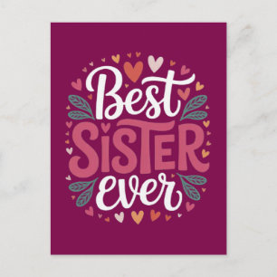 Cartão Postal Melhor Irmã de Todos os Tempos