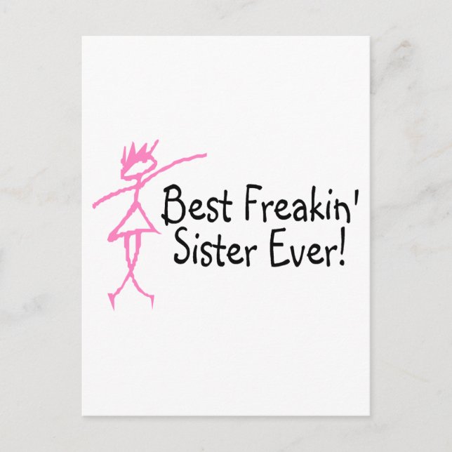 Cartão Postal Melhor Irmã de Todos os Tempos (Frente)