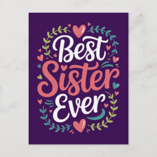 Cartão Postal Melhor Irmã de Todos os Tempos