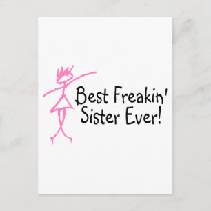 Cartão Postal Melhor Irmã Freakin Nunca