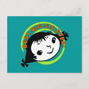 Cartão Postal Melhor Irmã Mais Velha Retro