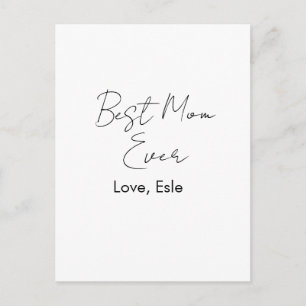 Cartão Postal melhor mãe de sempre dia das mães nome data simple
