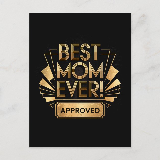 Cartão Postal Melhor Mãe de Todos os Tempos, Aprovado - Design d (Frente)