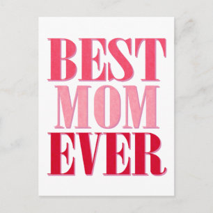 Cartão Postal Melhor Mãe de Todos Texto Rosa