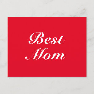 Cartão Postal Melhor mãe, mãe, Dia de as mães, branco vermelh
