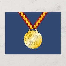 Cartão Postal Melhor Medalha do Pai Dia dos Pais