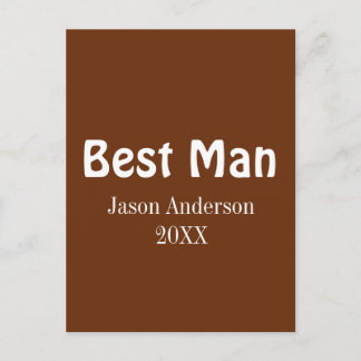 Cartão Postal melhor nome do homem ano 20xx marrom branco padrin