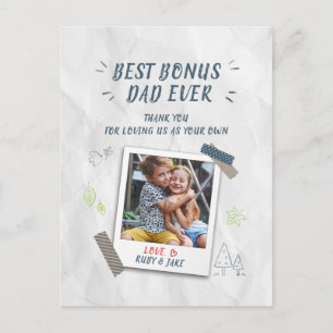 Cartão Postal Melhor Pai de Bônus Padrasto Foto Personalizada