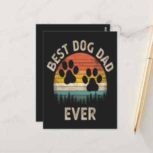 Cartão Postal Melhor Pai de Cachorro de Todos os Tempos Vintage