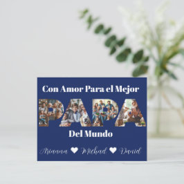 Cartão Postal Melhor Pai De Script De Fotografia Simples Já Espa