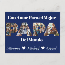 Cartão Postal Melhor Pai De Script De Fotografia Simples Já Espa