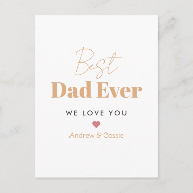 Cartão Postal Melhor pai de sempre (Frente)