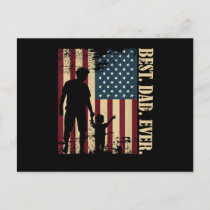 Cartão Postal Melhor Pai de Todos Com a Nossa Bandeira Americana