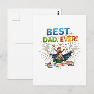 Cartão Postal Melhor Pai de Todos Ilustração de Dia dos Pais Sup