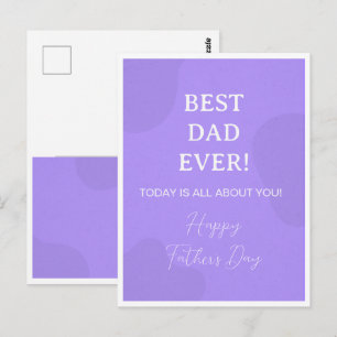 Cartão Postal Melhor Pai de Todos os Tempos - Dia dos Pais roxo 