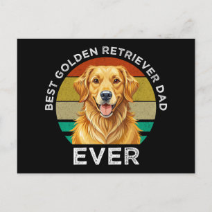 Cartão Postal Melhor Pai do Retriever Dourado de Sempre