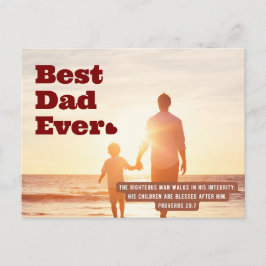 Cartão Postal Melhor Pai Nunca Provérbio 20:7 Bíblia Cristã Vers