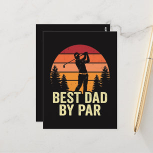 Cartão Postal Melhor Pai Pelo Par Golfe Vintage