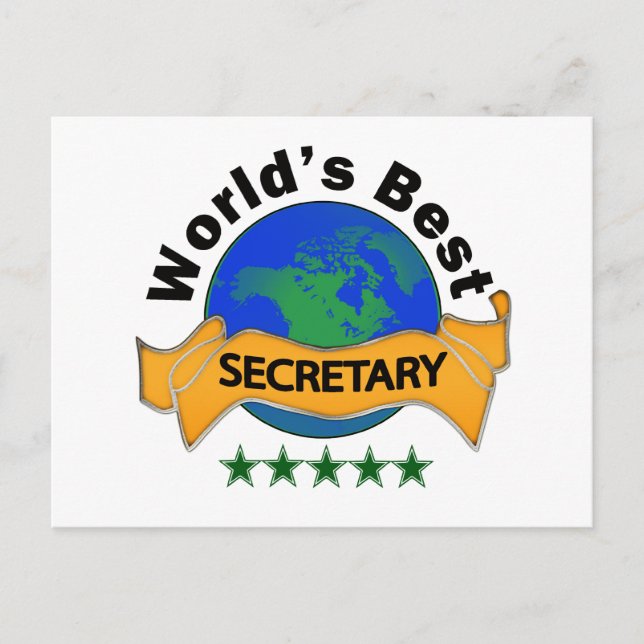 Cartão Postal Melhor Secretário do Mundo (Frente)