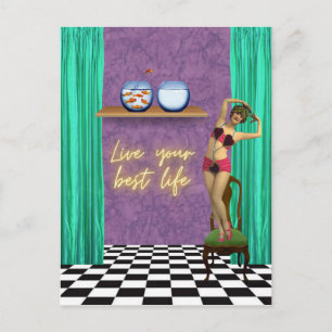 Cartão Postal Melhor Vida Funky Vintage Kitsch