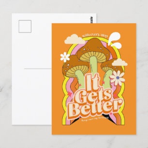 Cartão Postal Melhora   Boas Vibes e Retro Sentimentos de Groovy