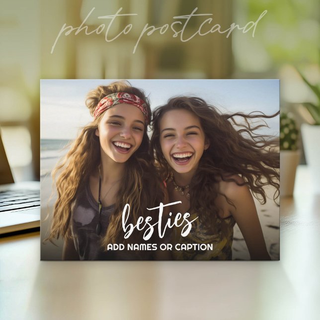 Cartão Postal Melhores amigas com foto e texto personalizado - S (Photo Postcard - Customize with your favorite pics)