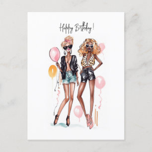 Cartão Postal Melhores amigas de aniversário