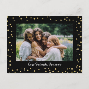 Cartão Postal Melhores Amigas Modernas BFF Besties Foto Preto Do