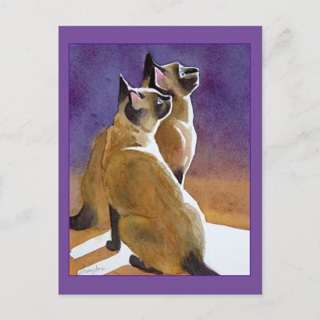 Cartão Postal Melhores Amigos, Gatos Siameses (Frente)
