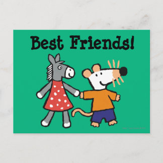Cartão Postal Melhores Amigos Maisy e Dotty Segurando Mãos