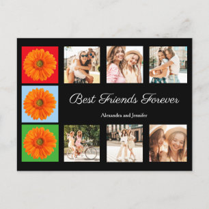 Cartão Postal Melhores amigos personalizados para sempre colagem