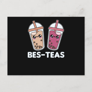 Cartão Postal Melhores-Chás - Bubble Tea Kawaii Boba Tea Amor