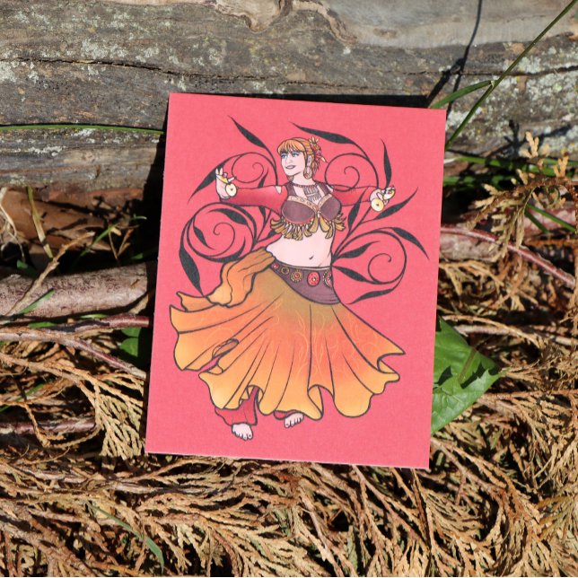 Cartão Postal Melissa Autumn Breeze Belly Dancer (Criador carregado)