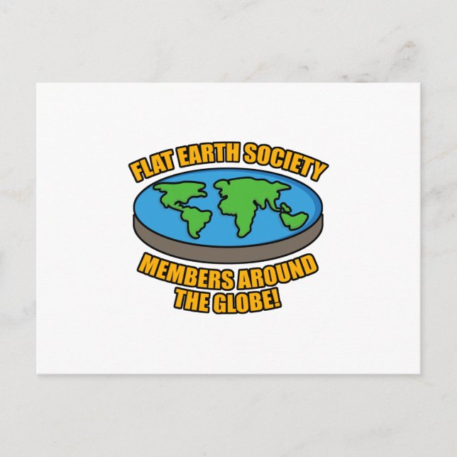 Cartão Postal Membros da Sociedade Flat Earth (Frente)