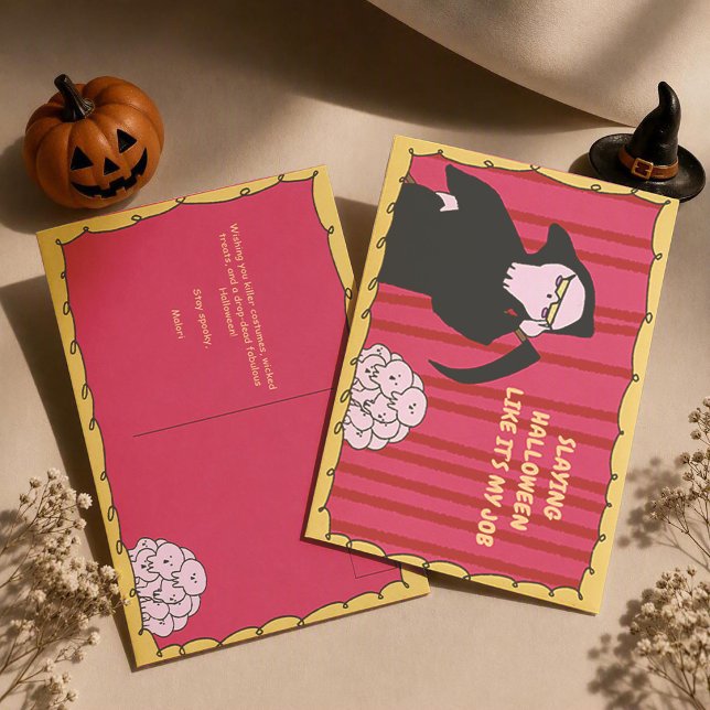 Cartão Postal Meme de Halloween da Morte Fofa (Criador carregado)