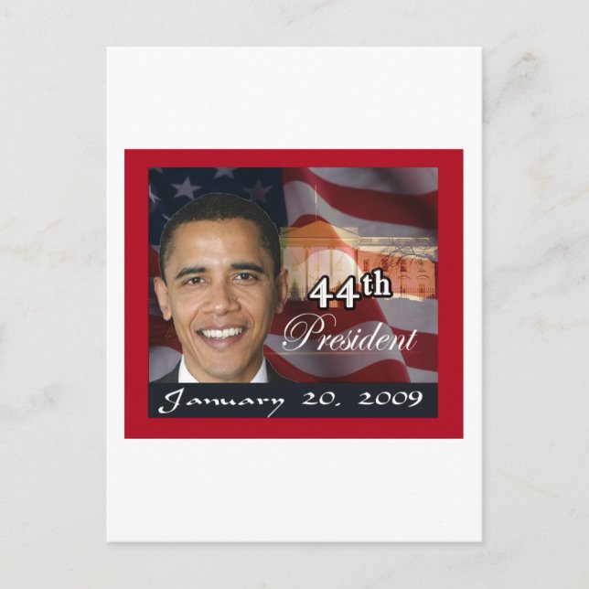 Cartão Postal Memorabilia do 44º Presidente (Frente)