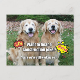 Cartão Postal Memória da Piada de Construção do Retriever de Our