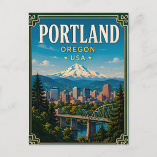 Cartão Postal 🌲 Memória de Portland Oregon de Mountain View 🌲