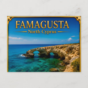 Cartão Postal Memória de Viagem Costeira de Famagusta no Chipre