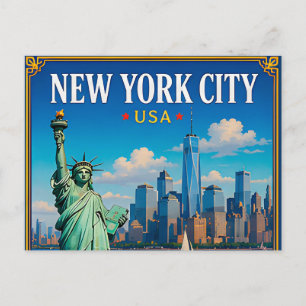 Cartão Postal 🗽 Memória do Horizonte de Nova York de Manhattan