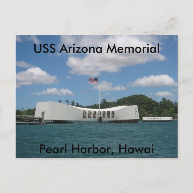 Cartão Postal Memorial da Arizona dos EUA, Pearl Harbor, Hawai (Frente)