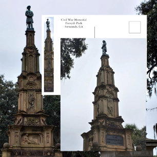 Cartão Postal Memorial da Guerra Civil no Forsyth Park Savannah 