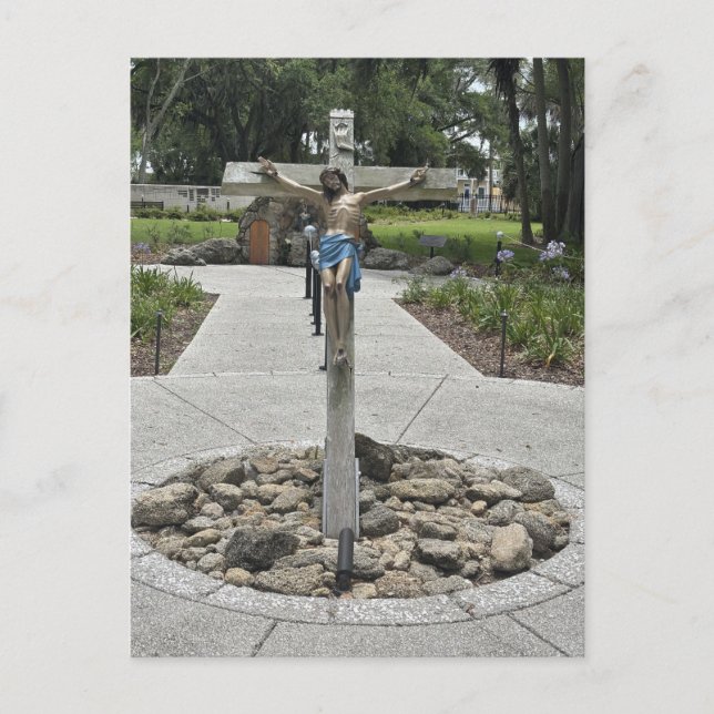 Cartão Postal Memorial do Crucifixo St. Augustine Flórida (Frente)