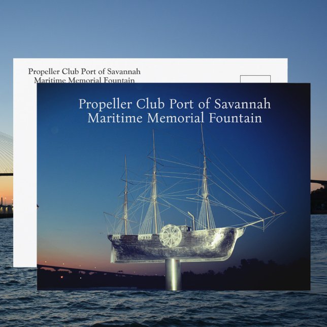 Cartão Postal Memorial Marítimo Savannah GA Fotográfico (Criador carregado)