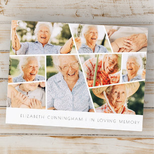 Cartão Postal Memorial Modern Simple Chic 9 Photo Collage