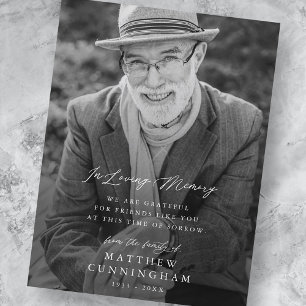 Cartão Postal Memorial Moderno Simples Em Memória Amorosa Foto