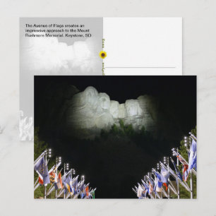 Cartão Postal Memorial Mount Rushmore - iluminação noturna -