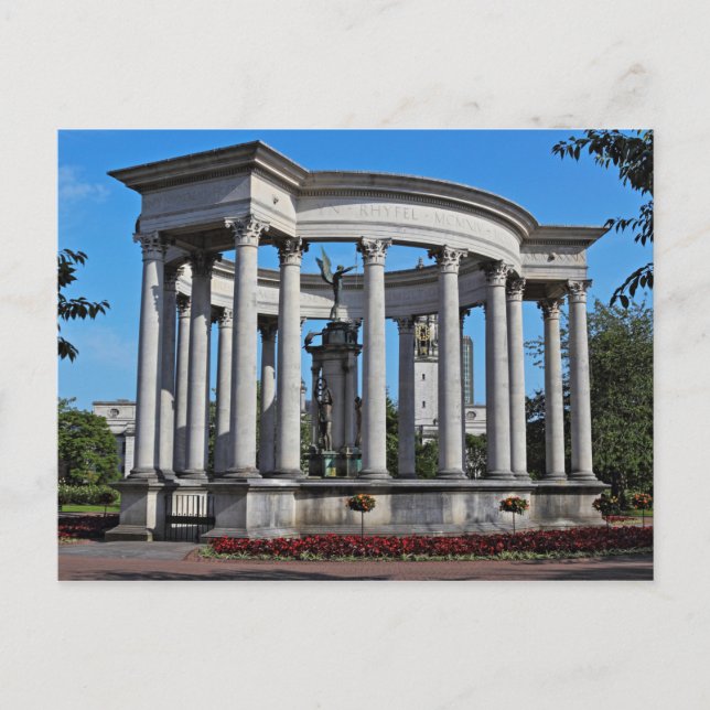 Cartão Postal Memorial Nacional de Guerra Galês Cathays Park, Ca (Frente)