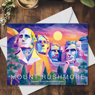 Cartão Postal Memorial Nacional Monte Rushmore EUA Arte de Viage